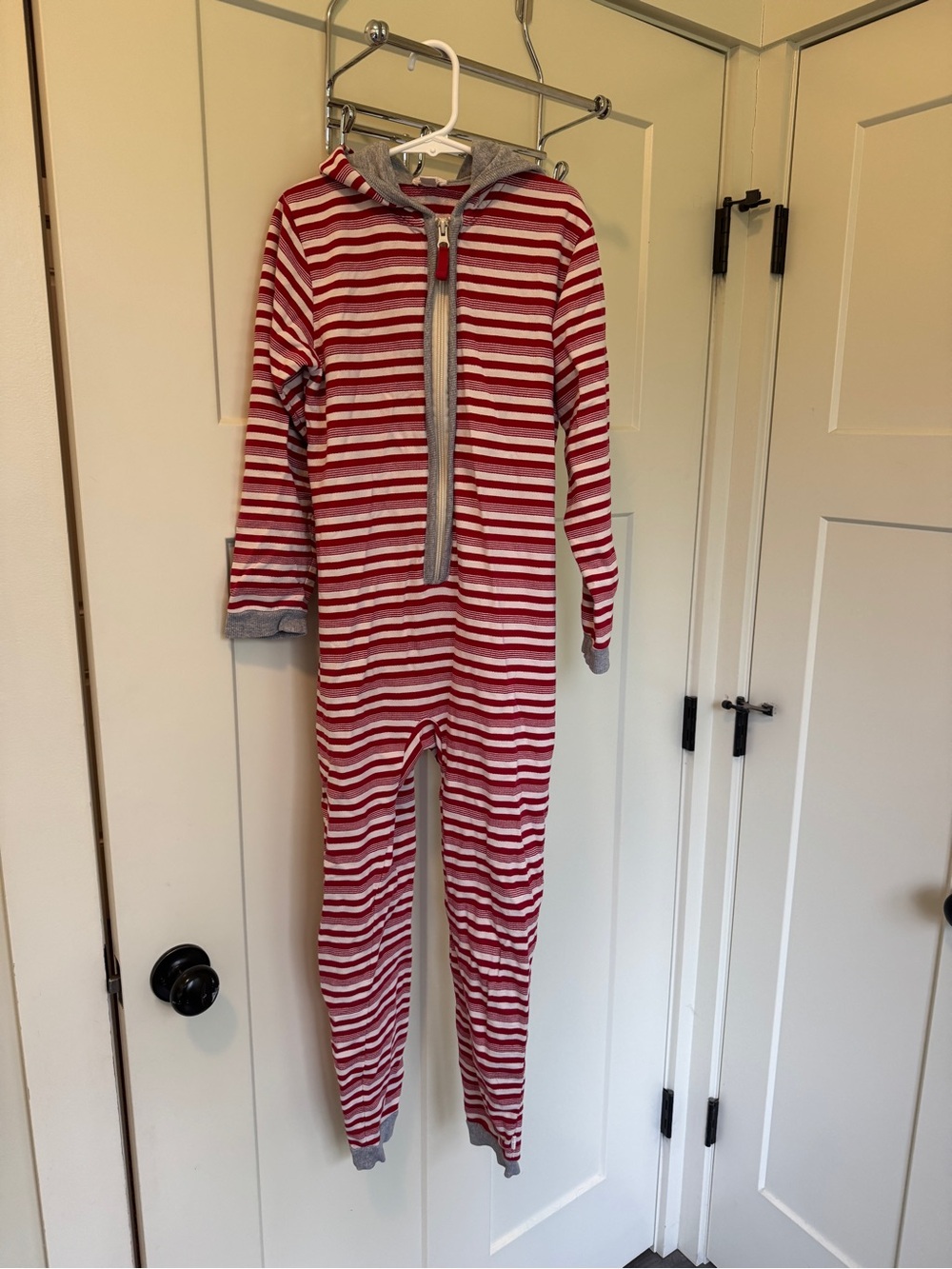 Burt's Bees Red & White Striped Hooded Kids Pajamas